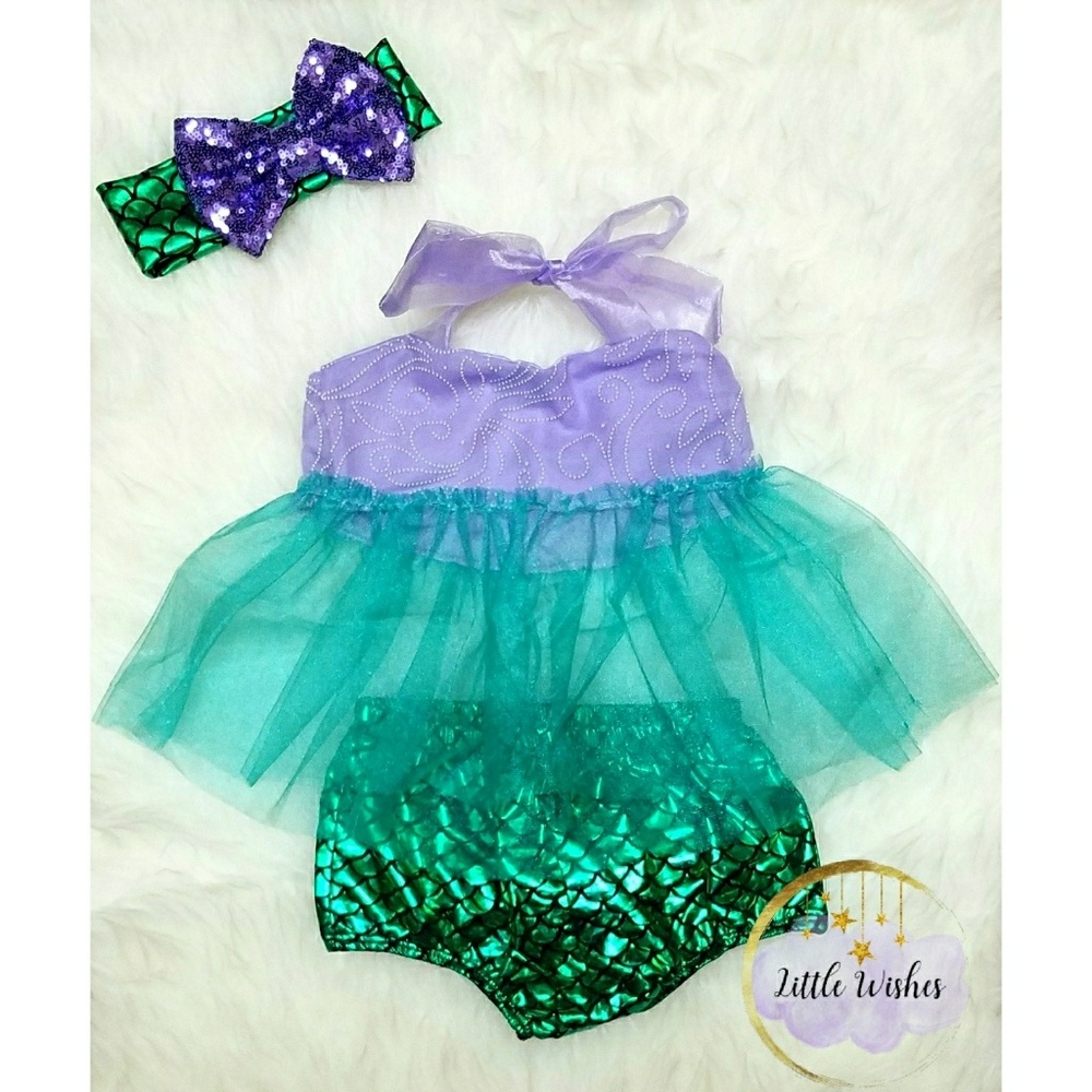 Baby girl mermaid set and headband